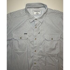 Poncho Men's Long Sleeve Plaid Button Down Shirt | 2XL